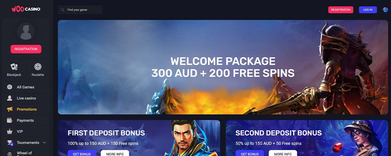 Bonuses on Woocasino for aussies