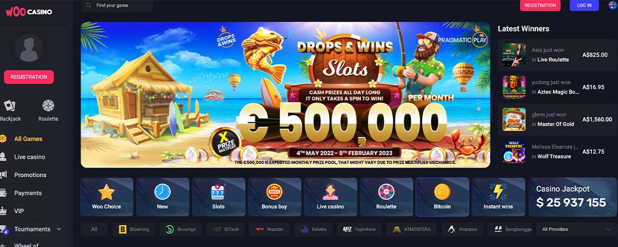 Woocasino Online Lobby for Aussies