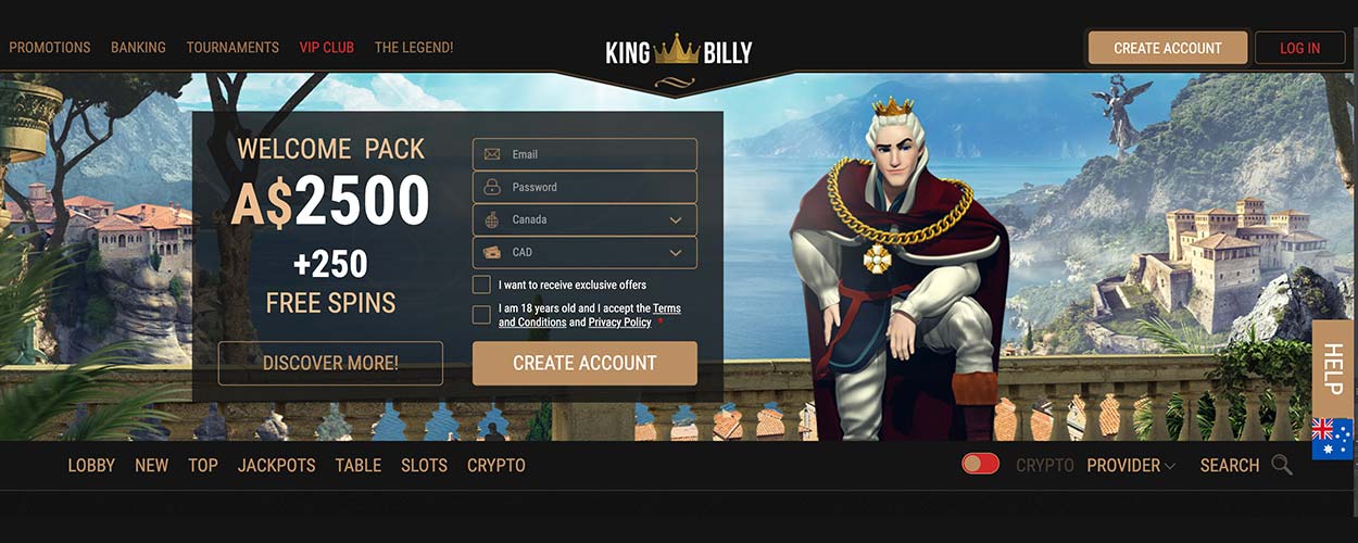 King Billy Casino - australian casino online