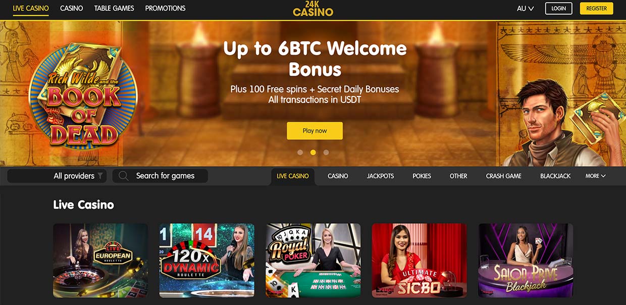 24kCasino - live games for AU