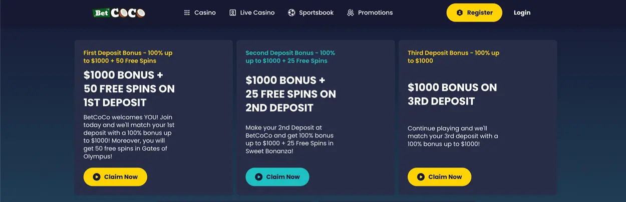 betcoco bonuses for aussie players